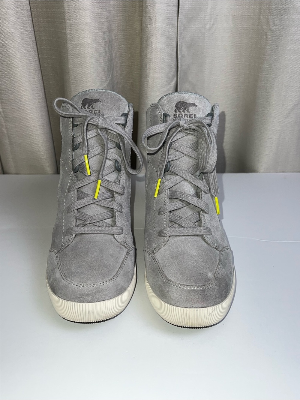 SOREL Out ‘N About Suede Wedge High-Top Sneaker/Booties - Picture 4 of 12